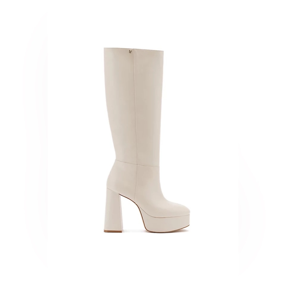 LarroudenElegant Cream Knee-High Women's Boots